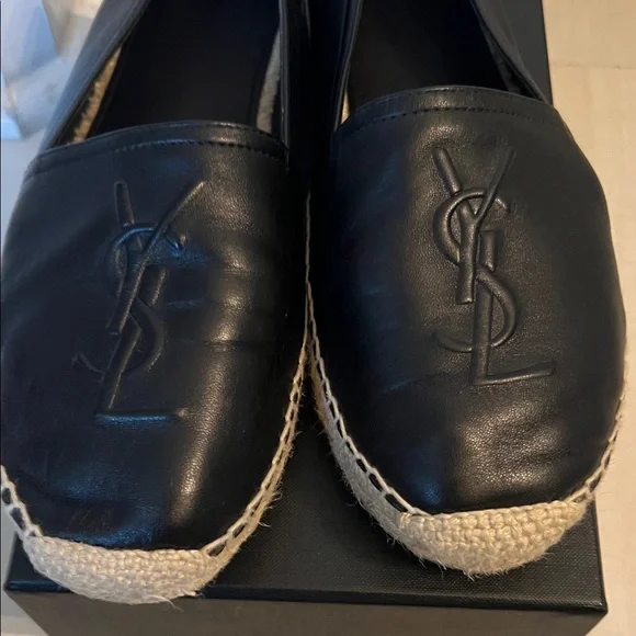 Saint Laurent Black leather espadrilles - Picture 2 of 7